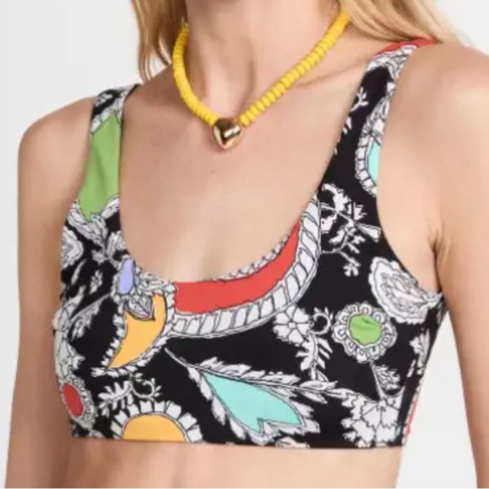Mara Hoffman Lira Swimsuit Too in Black Paisley, Small